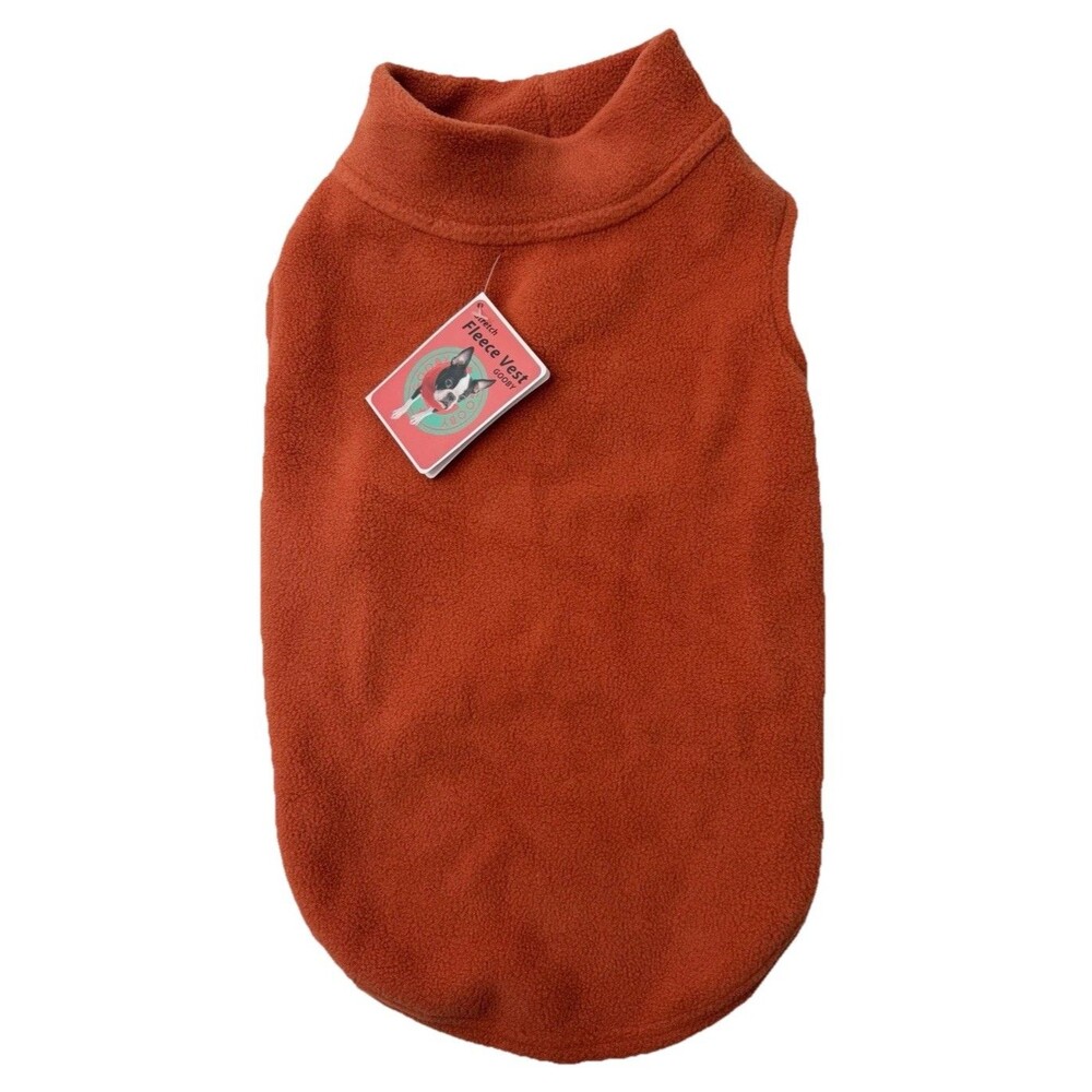 Gooby Stretch Fleece Dog Vest Pumpkin XL Pullover Warm Dog Sweater Small Breeds